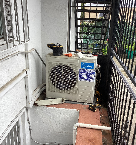 New Heat Pump Condenser Unit - after